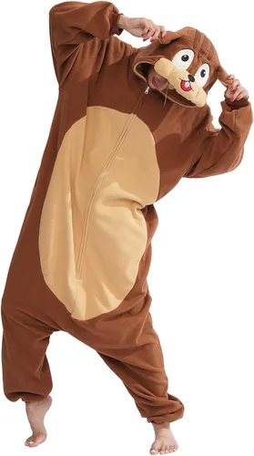 Vista 4 de Pijama para adultos, pijama de cosplay de animales, disfraz de una pieza, ropa de dormir para el hogar, overol unisex para mujeres y hombres
