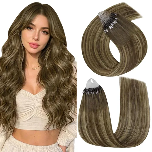 Vista 68 de Easyouth Extensión de cabello humano rubio con cola de caballo, extensiones de cabello humano rubio dorado con reflejos rubios, extensiones
