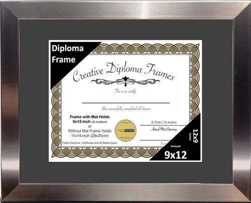 Vista 40 de Creative Picture Frames Carnegie - Marco de diploma de acero inoxidable con acabado de acero inoxidable de 6 x 8 pulgadas con caballete de vidrio
