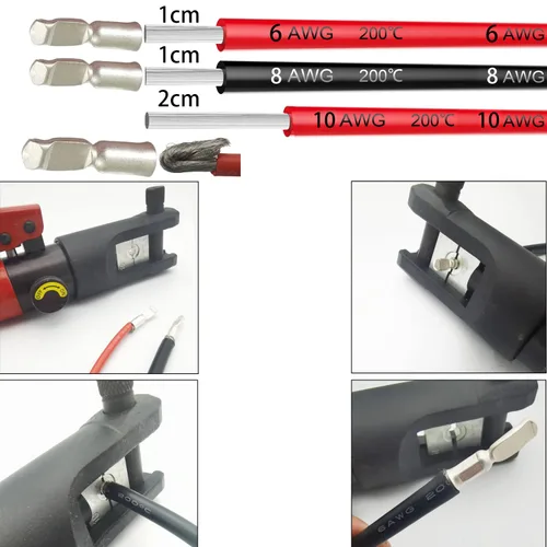 Vista 5 de CESFONJER Conector de batería de 50 A, kit de conector de desconexión rápida de batería, se adapta a cable de 6 a 10 AWG, para automóvil
