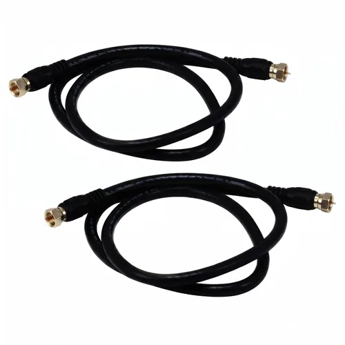 Vista 15 de [Usado] Monoprice RG6 Quad Shield CL2 - Cable coaxial con conector tipo F para televisión, 1.5 pies Negro