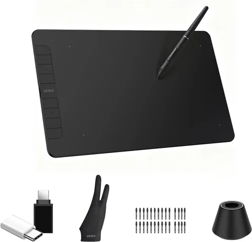 Vista 10 de VEIKK Tableta de dibujo VK640, tableta OSU de 6x4 pulgadas con lápiz óptico sin batería Digital Graphics Tablet for Android Windows Mac Chrome