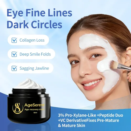 Vista 2 de Crema de noche antienvejecimiento para cara, con péptidos y Pro-xilano, crema antiarrugas para mujeres y hombres, hidratante facial de colágeno