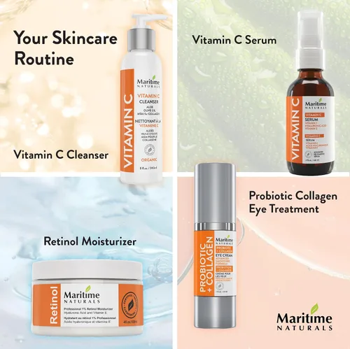 Vista 9 de Maritime Naturals Hidratante de retinol para rostro con ácido hialurónico e ingredientes orgánicos Resultados profesionales con crema hidratante