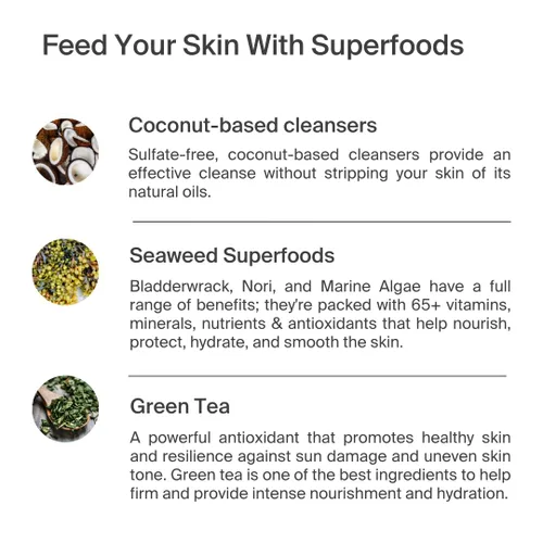 Vista 5 de umanos Superfood Gel de baño, limpiador corporal nutritivo a base de plantas, bueno para pieles sensibles. Sin sulfato, fragancia natural, 10 onzas