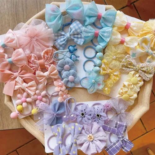 Vista 9 de FZBNSRKO 44 lazos para el pelo con flores coloridas, lazos para el pelo hechos a mano, lindos lazos para el pelo de niñas/lazos elásticos coloridos