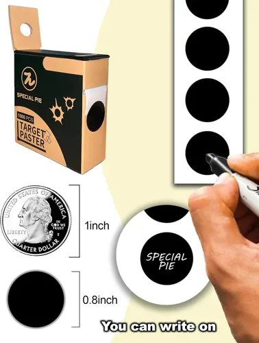 Vista 3 de Target Pasters Dispenser Box with 4/5 Inch Target Stickers, Self-Adhesive Shooting Targets Pasters for Shooting Range - USPSA,IPSC,IDPA, 1000 per Box