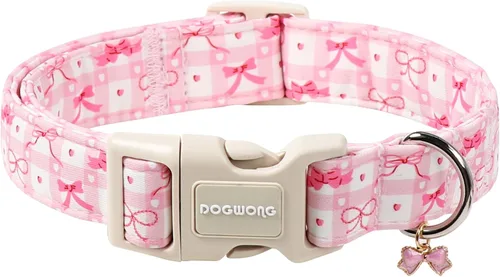 Vista 78 de DOGWONG Collar de perro de San Valentín, collar de perro con estampado de corazones para perros grandes, lindos collares de primavera, hembra
