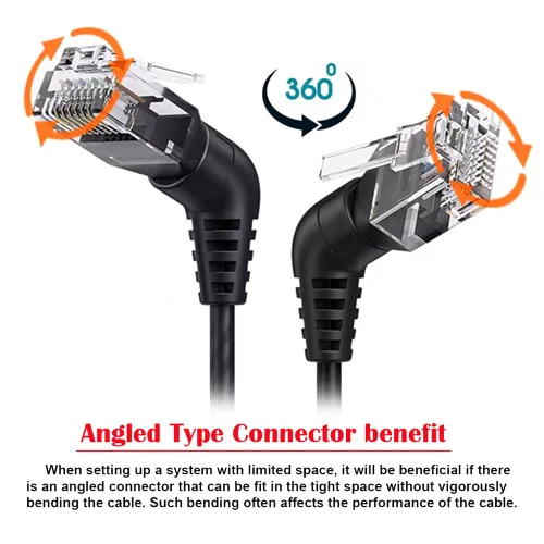 Vista 2 de cablecc Cable giratorio macho CAT6 UTP macho a macho RJ45 8P8C 1000Mbps para red LAN Ethernet 25CM