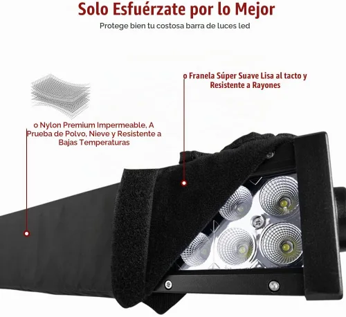 Vista 2 de MICTUNING Cubierta universal para barra de luz LED recta y curvada de 22 pulgadas - Resistente al agua, al viento, al polvo, a la nieve y a