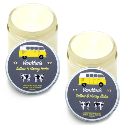 Vista 16 de Bálsamo de sebo de res y miel de Vanman - Hidratante facial de sebo con sebo de res alimentado con pasto para la piel y aceites esenciales, miel