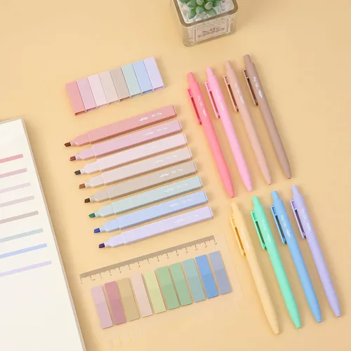 Vista 7 de Mr. Pen Paquete de 16 bolígrafos de gel de colores estéticos y 200 hojas de pestañas adhesivas - Resaltadores sin sangrado para páginas de la Biblia