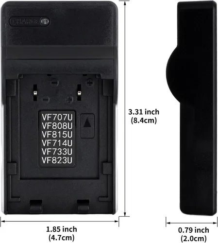 Vista 3 de Norifon Cargador USB BN-VF808 para JVC GR-D750U, GR-D850, GZ-HD3, GZ-HD30, GZ-HD300, GZ-HD310, GZ-HD320, GZ-HD40, GZ-HD5, GZ-HD6, GZ-HD7, GZ-MG330