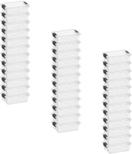 Vista 179 de Superio Mini contenedor de almacenamiento de plástico para crayón, suministros de arte y estuche de costura, organizador pequeño apilable
