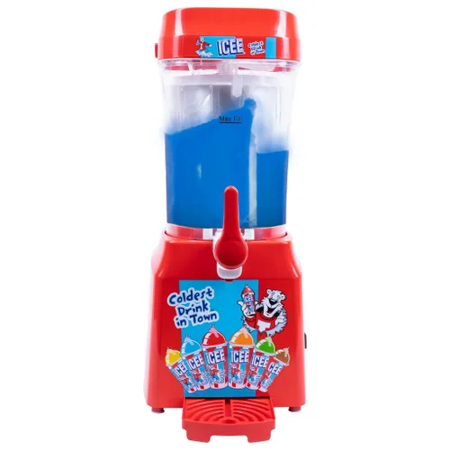 Vista 2 de ICEE Home - Máquina para hacer granizados para encimera, paquete de 4 jarabes ICEE y paquete de 20 vasos de papel y pajitas ICEE. Crea hasta 34