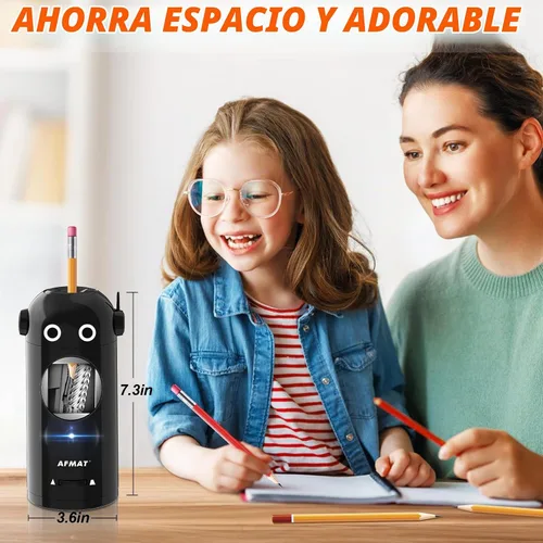 Vista 6 de AFMAT PSX5RB Sacapuntas eléctrico para lápices de colores 0.276-0.5 in, sacapuntas robot totalmente automático, entrada y salida automática, manos