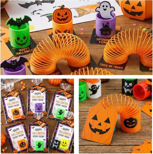Vista 4 de JOHOUSE 40 resortes helicoidales mágicos de Halloween para niños, recuerdos