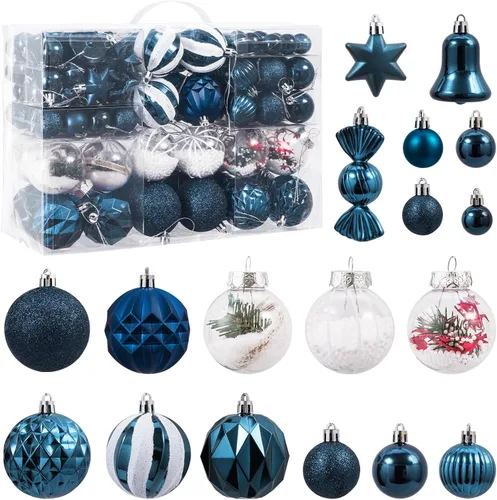 Vista 14 de 111 bolas de Navidad negras y transparentes, inastillables Negro