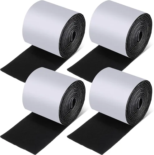 Vista 10 de Zonon 4 rollos de tiras de fieltro de 120 pulgadas con respaldo adhesivo, cintas de fieltro para muebles, rollos de tiras autoadhesivas de poliéster