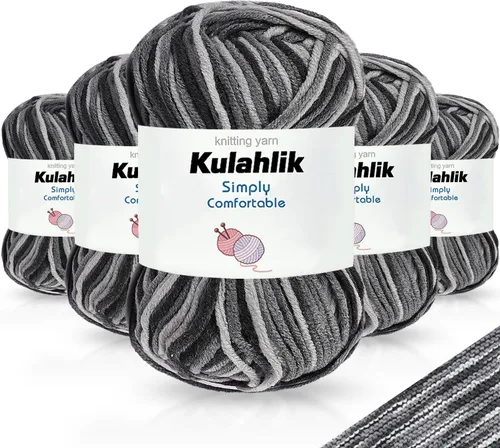 Vista 120 de 50g (1x50g) Hilo Acrílico para Crochet y Tejido, Hilo Degradado Colorido, 1 Rollo de Madejas, Hilo Acrílico Multicolor, Perfecto para Proyectos
