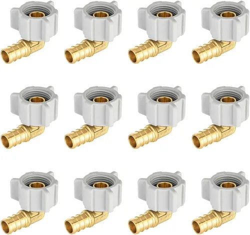 Vista 16 de EFIELD Pex - Juego de 2 accesorios de engarzado de latón para púas de latón con codo giratorio NPT de 1/2 pulgada Pex de 1/2 pulgada x 1/2 pulgadas