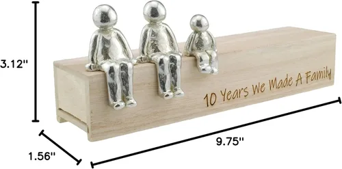 Vista 4 de Idea para el 10º aniversario – 10 años hicimos una familia 100% – Elige tu regalo de combinación familiar (1 niño)