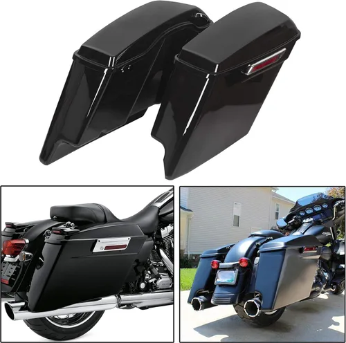 Vista 4 de ECOTRIC - Alforjas rígidas extendidas de 5 pulgadas para maletero, compatibles con todos los modelos Harley Davidson Road King Glide Softail Touring