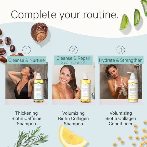 Vista 6 de Tree To Tub Biotin - Champú para engrosar el cabello fino para un volumen más grueso, más completo y acondicionador hidratante para cabello seco