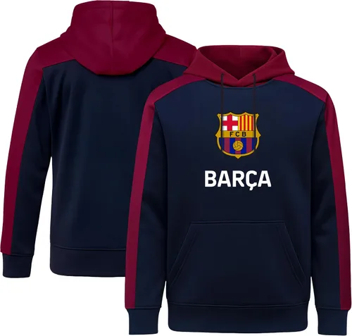 Vista 3 de Icon Sports Officially Licensed FC Barcelona Adult Men's Pullover Hooded Sweatshirt azul marino (45PH-Navy)
