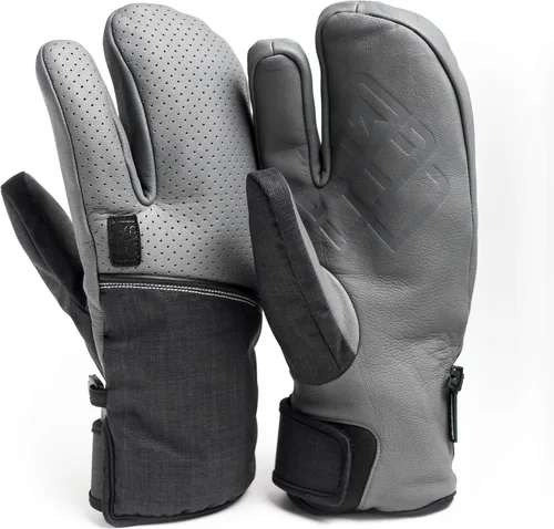Vista 4 de ESC Gloves VEXO - Guantes de esquí y snowboard (piel aislada, impermeables), color gris y negro