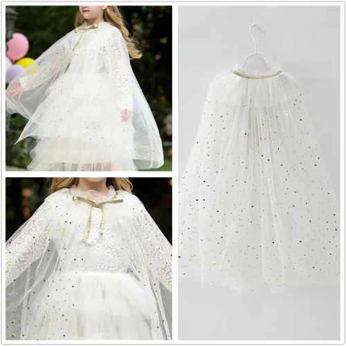 Vista 6 de Capa de princesa con luz LED para niñas con corona y cetro resplandeciente