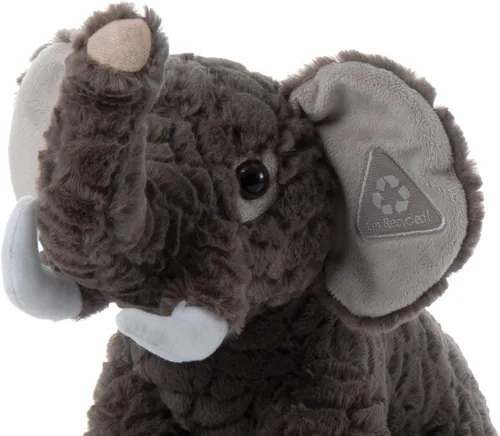 Vista 4 de The Petting Zoo Elefante de peluche, regalos para niños, animales salvajes del zoológico Onez, juguete de peluche de elefante de 12 pulgadas