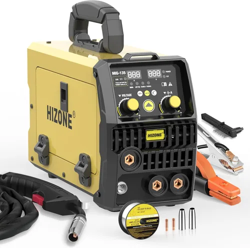 Vista 10 de Máquina de soldadura MIG de mano 110V, HIZONE 100A Flux Core Máquina de soldadura portátil, equipo de soldadura de alimentación de alambre inversor