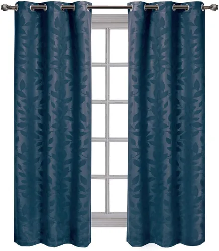 Vista 10 de Royal Hotel - Panel de cortina de blackout para ventana Paisley Jacquard, para colgar en arandelas, par de paneles/ juego de 2 paneles.