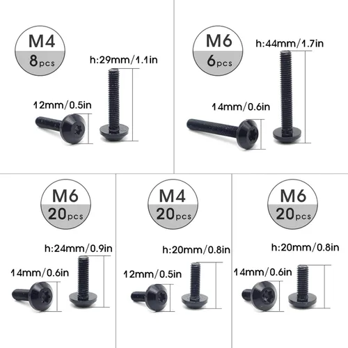 Vista 5 de Kits de carrocería motocicleta M4/M6 Tornillo de carenado Tornillo Tuercas Surtido para Yamaha Fjr1300 Fjr 1300 R1 2004 Xvs 650 Xvs650 Fz25 Fz 25