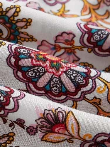 Vista 51 de Milumia Women Boho Vintage Floral Print Long Skirt Summer Tiered Maxi Skirt