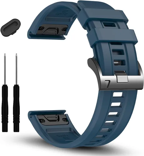 Vista 13 de EZMVZKU Correa de silicona Quickfit de 0.866 in compatible con Garmin Fenix 8/8Pro 1.850 in/Fenix 7/7 Pro/6/6 Pro/5 Plus, correa de reloj