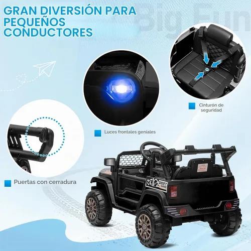 Vista 2 de Winado Coche eléctrico de 12 V para niños, paseo en camión, negro