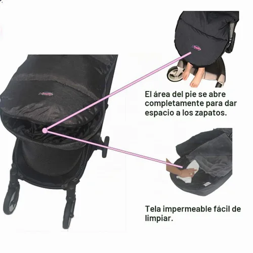 Vista 6 de funlife Saco impermeable para cochecito de invierno de alto rendimiento anti-patadas, se adapta a todos los equipos de viaje, altura de la pieza