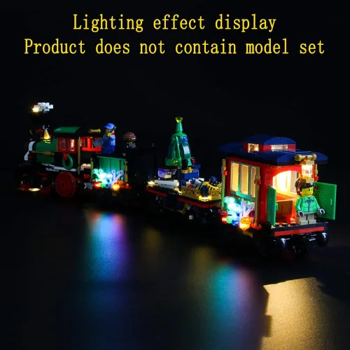 Vista 5 de GEAMENT Kit de luces LED compatible con Lego Winter Holiday Train - Juego de iluminación para el modelo de construcción Creator 10254