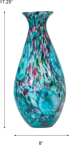 Vista 3 de Dale Tiffany Leona - Jarrón de vidrio soplado a mano, multicolor