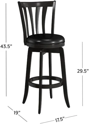 Vista 3 de Hillsdale Savana Taburete de cocina de madera, 29.5 pulgadas de alto, negro