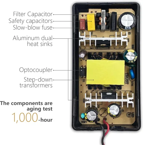 Vista 3 de Convertidor de CA a CC de 60 W, 5 A, adaptador de encendedor de cigarrillos de automóvil, adaptador de 110 V/120 V a 12 V AC/DC fuente