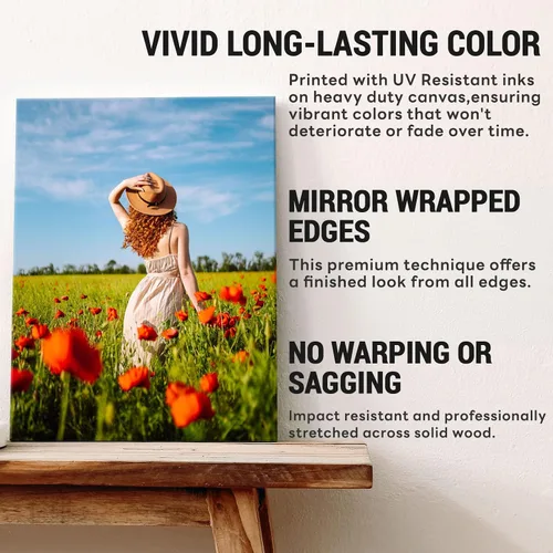 Vista 7 de Impresiones en lienzo personalizadas con tus fotos, impresión personalizada de imagen a lienzo, arte de pared personalizado para dormitorio, sala