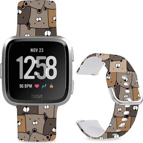 Vista 13 de Correas de reloj de silicona suave compatibles con Fitbit Versa 2/Versa/Fitbit Versa Lite/SE, correa de repuesto con bonito patrón floral de 0.98