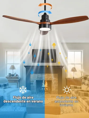 Vista 3 de Sofucor Ventilador de techo de 52 pulgadas con luces y mando a distancia, 3