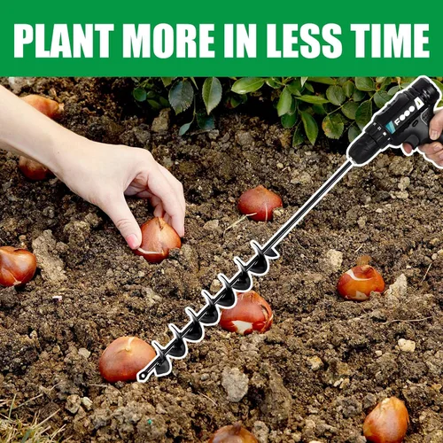 Vista 7 de Broca de taladro de longitud extendida de 32 x 2 pulgadas para plantar bulbos y ropa de cama, taladro para plantas de jardín, sin necesidad