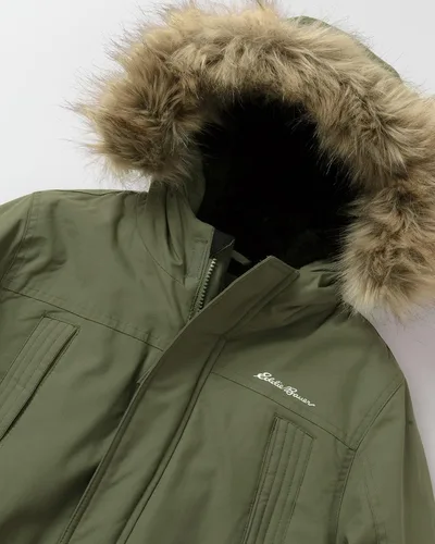 Vista 6 de Eddie Bauer Abrigo de invierno para niños, chaqueta parka impermeable con capucha de piel sintética (3-20)
