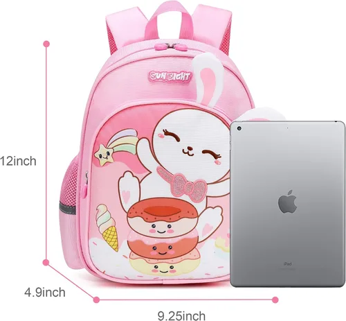 Vista 2 de Reqinqin Lindas mochilas reales para niños pequeños, mini bolsa de viaje de dibujos animados de animales para bebé niña niño de 1 a 5 años