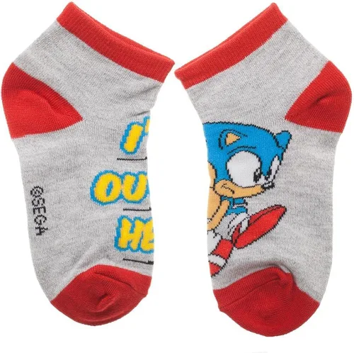 Vista 4 de Bioworld Sega Sonic The Hedgehog - Calcetines de tobillo juvenil, 4 pares, Multi